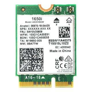 Placa Wifi 1650i Ax201ngw 3000mbps Wifi6 2,4g/5g De Banda D Placa Wifi 1650i Ax201ngw 3000mbps Wifi6 2,4g/5g De Banda D