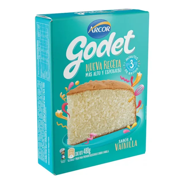 Caja De Bizcochuelo Sabor A Vainilla 480 Grs Godet Arcor