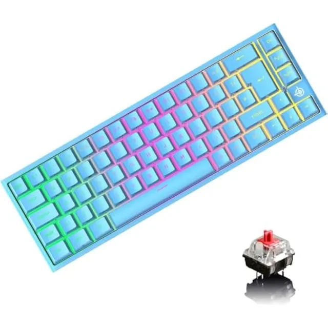 Lexonelec Teclado Mecánico 60 Para Juegos, Rgb