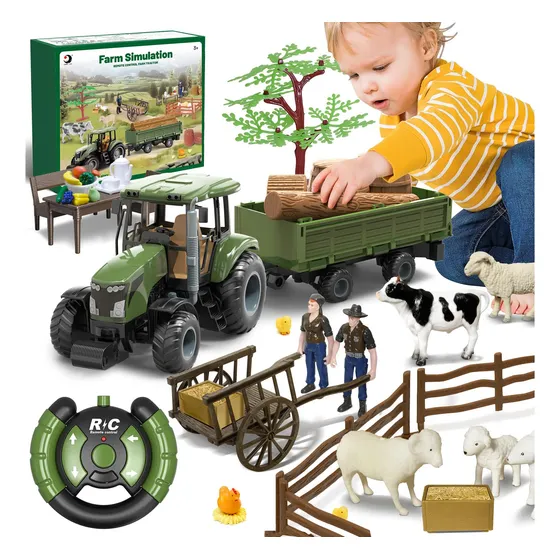 Set De Tractores De Control Remoto Farm Toys Womaqu Con Remo
