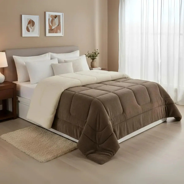  Cobertor Coberdrom Edredom Sherpa Casal Queen Grosso 