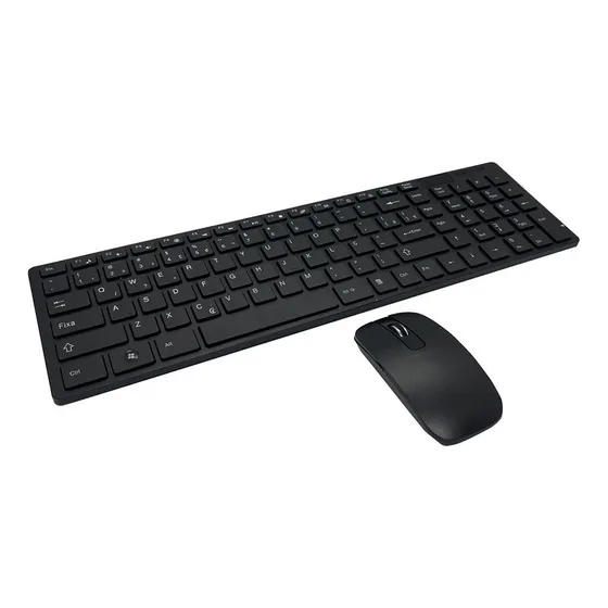 Kit Teclado E Mouse Wireless Sem Fio Ultra Slim 2.4g Ley-171 Cor Branco ou Preto