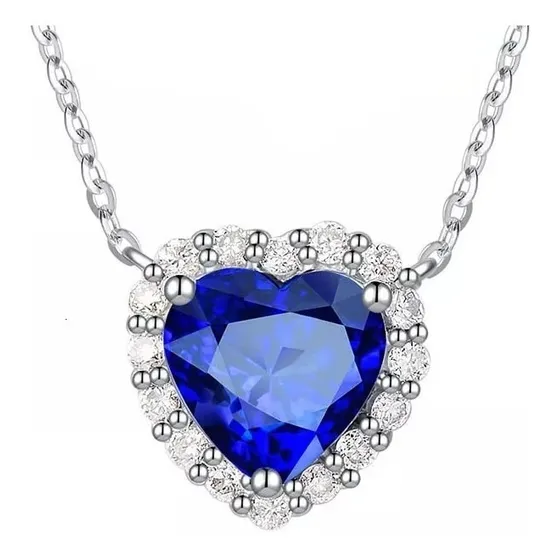 Collar Mini Corazón Azul Titanic /todojoyas