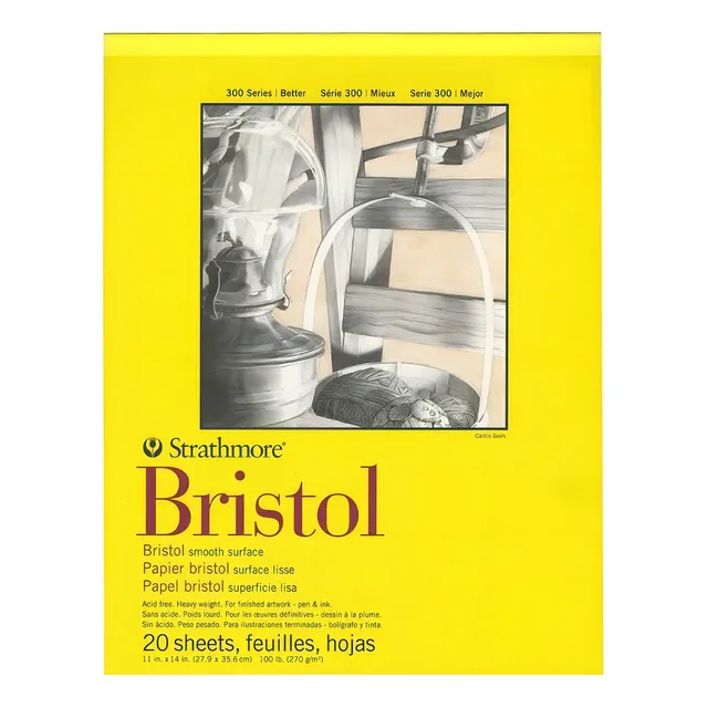 Cuaderno De Dibujo Strathmore Bristol 28x35cm 20h 270g Color Blanco