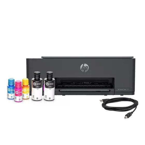 Impressora Multifuncional HP Smart Tank 521 Colorida / Via Cabo - 127/220V - 4A8S0A (não possui wi-fi)
