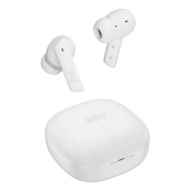 Audífonos Inalambricos In-ear Auriculares Bluetooth Qcy Ht05 Con Manos Libres, Bajos Potentes, 30h, 6 Micros Para Cancelación De Ruido, Anc, Sonido De Calidad, Ipx5, Color Blanco