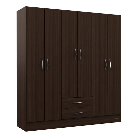 Placard Ropero 6 Puertas Mosconi Pack Color Chocolate