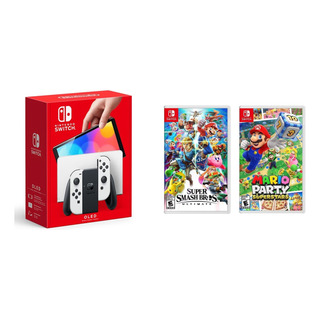 Nintendo Switch Oledblanco 64gb+smash Bros Mario Party Super Nintendo Switch Oledblanco 64gb+smash Bros Mario Party Super