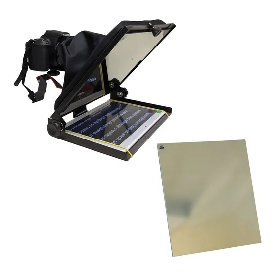 Teleprompter Portátil 10,5 Dslr + 1 Vidro Adc. Tele Prompter