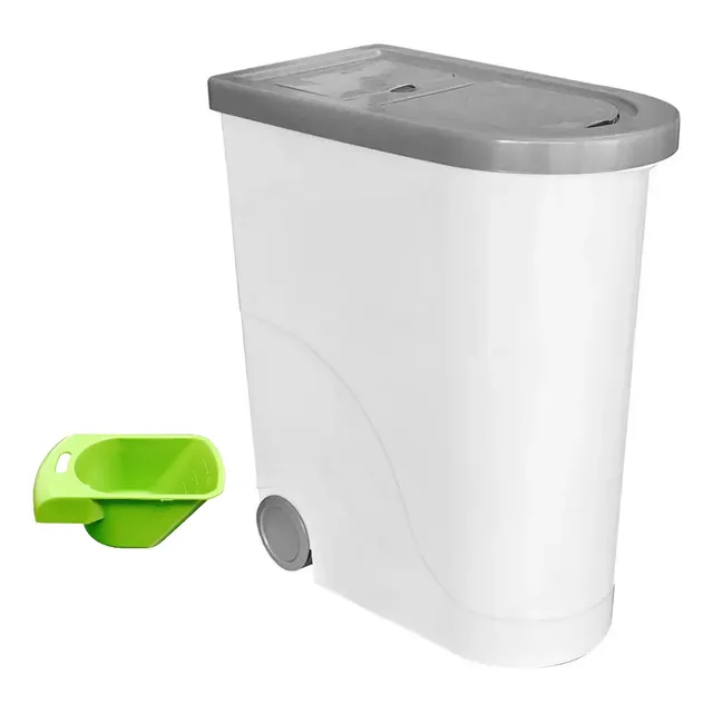 Tacho Contenedor Hermetico Alimento Perro Gato + Pala 32 Lts