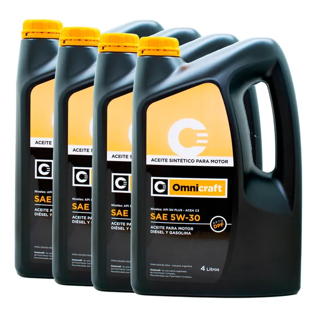 Caja X 4 Bidones Aceite Motor Omnicraft 5w30 Sintetico X 4 L