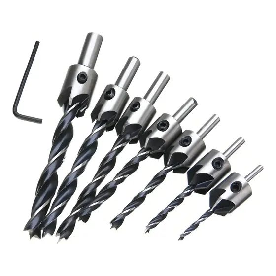 Juego Brocas Avellanadoras Kamasa 7 Piezas Acero Madera MDF PVC | Cuotas sin interés