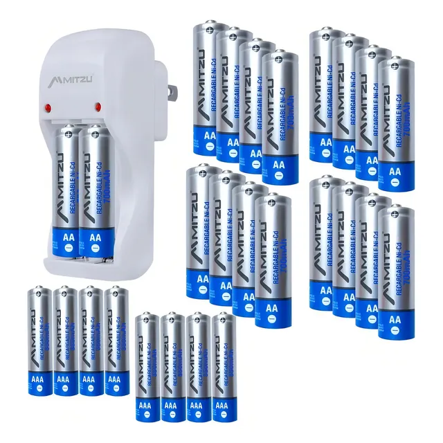 Cargador Con 26 Baterías Recargables 8 Aaa Y 18 Aa Mitzu