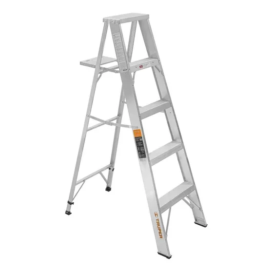Escalera D/tijera 4escalones Truper® Tipoii, Aluminio, 10445 Color Aluminio