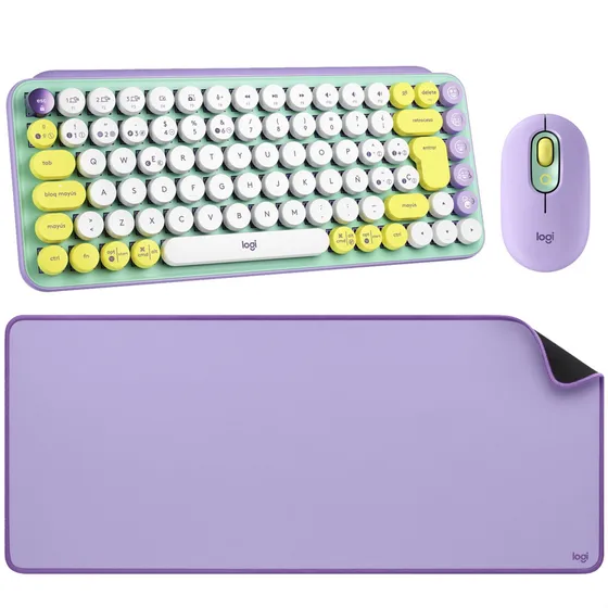 Logitech Combo Pop Keys + Pop Mouse Daydream + Desk Mat 