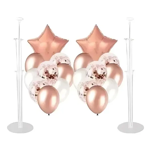 Combo De 2 Set Globos Decoración Estrella + 2 Bases De 70cm