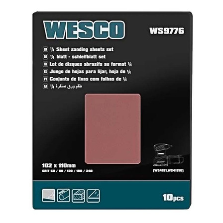 Kit De Lixas Para Lixadeira Elétrica C/ 10 Uni Ws9776 Wesco Kit De Lixas Para Lixadeira Elétrica C/ 10 Uni Ws9776 Wesco