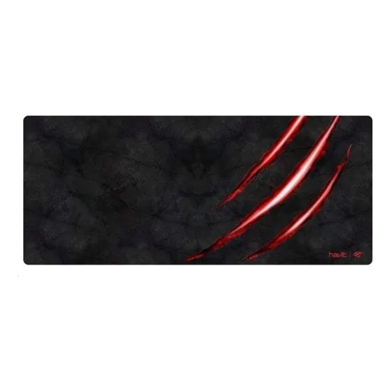 Mouse Pad Gamer Havit HV-MP860 de Borracha 30x70cm 3mm Espessura Cor Preto e Vermelho