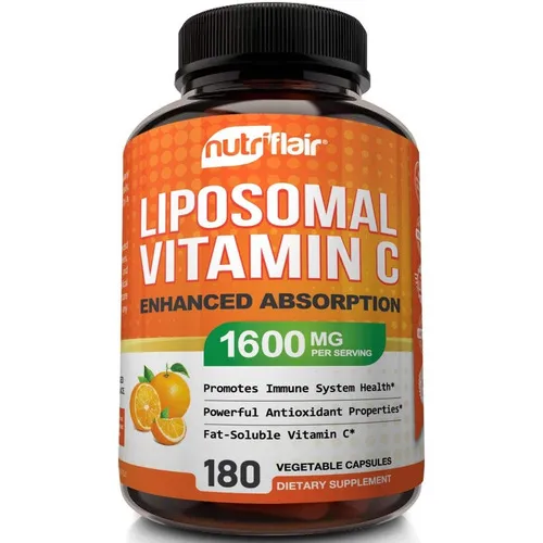 Vitamina C Liposomal Nutriflair 1600mg 180ct Sabor Sin Sabor