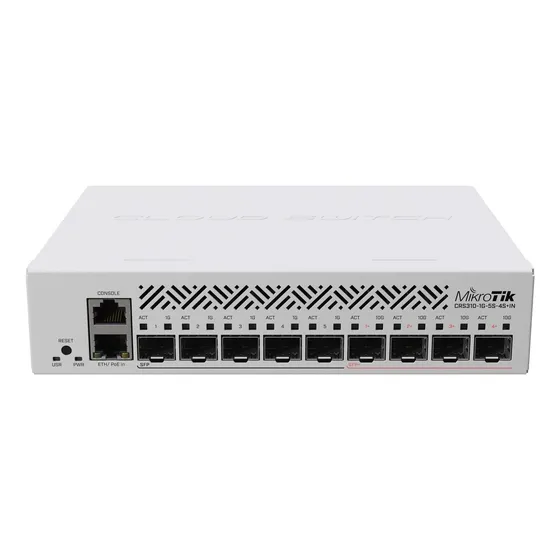 Switch Router 9 Ptos Fibra Optica, Mikrotik. 1x Rj45 Gb