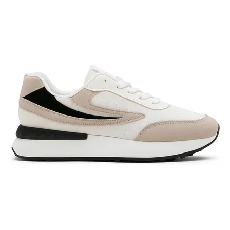 Zapatillas Mujer Livianas Urbanas Y Moderna Beige Negra 7481