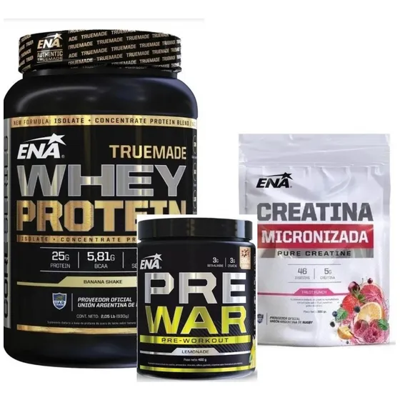 Combo Ena Proteina True Made + Creatina + Preentreno Pre War
