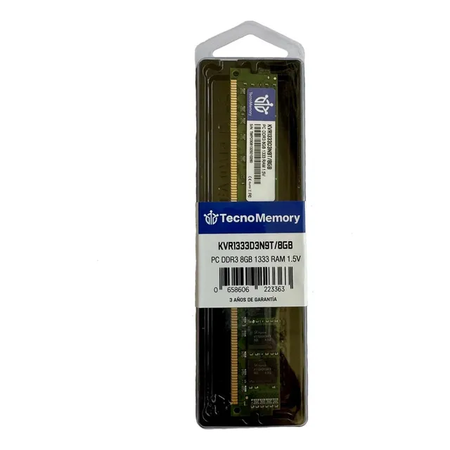 Memoria Ram Tecnomemory Pc Ddr3 8gb 1333mhz Kvr1333d3n9t/8gb