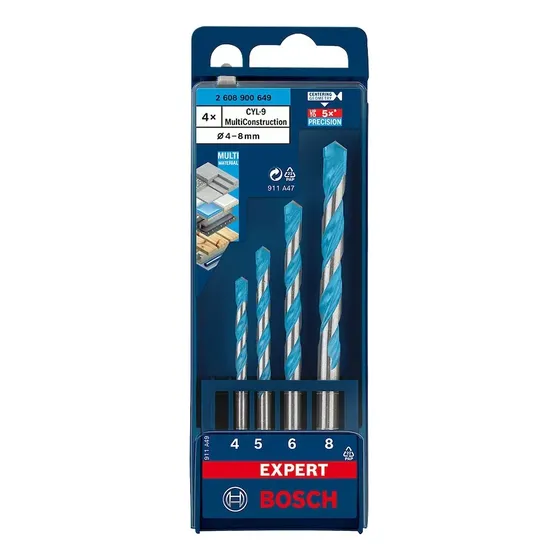Jogo De Brocas Bosch Cyl-9 Multimaterial Ø4-5-6-8 Mm 4 Peças
