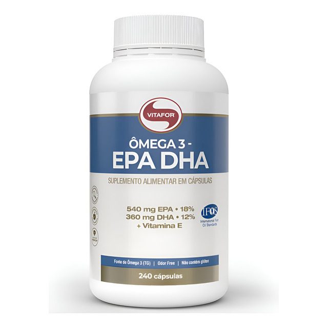 Omega 3 Epa E Dha Vitafor 240 Capsulas - Original Selo Ifos Sem Sabor Omega 3 Epa E Dha Vitafor 240 Capsulas - Original Selo Ifos Sem Sabor