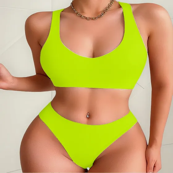 Bikini Bombacha Colaless Corpiño Deportivo Taza Soft Push Up