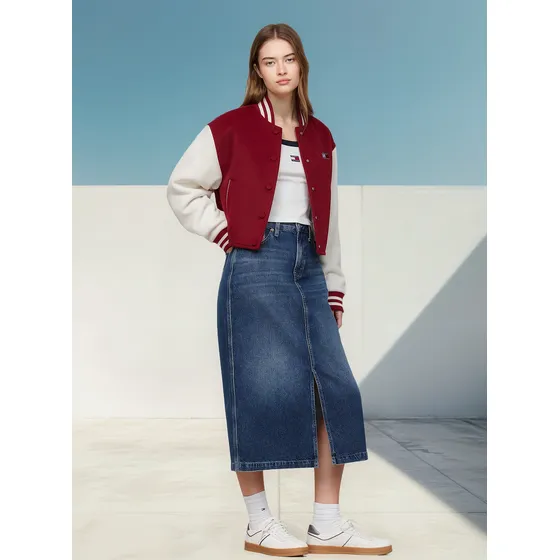 Falda Claire Denim Midi Azul Tommy Hilfiger