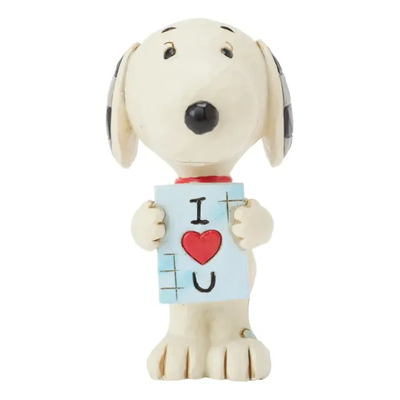 Snoopy Con Cartel De Amor Peanuts - Minifigura Jim Shore