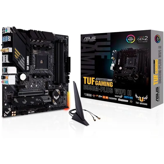 Tarjeta Madre Asus Tuf Gaming B550m-plus Wifi Ii Socket Am4 Color Negro