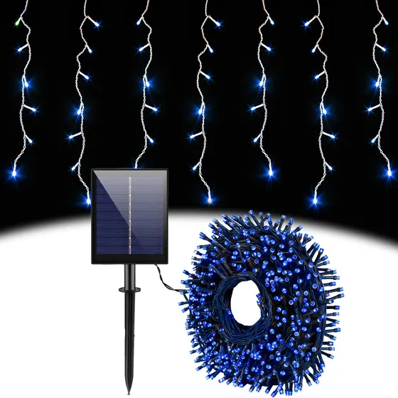 Pisca Pisca Cascata 400 Led Cordão Natal Solar Area Externa