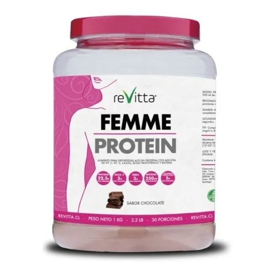 Proteína Mujer Whey + Colágeno + Fibra Femme Protein 1 Kg Sabor Chocolate