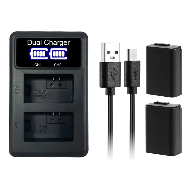 Cargador + 2 Baterías Sony Np-fw50 A6000 A6300 A6500 A7r A7