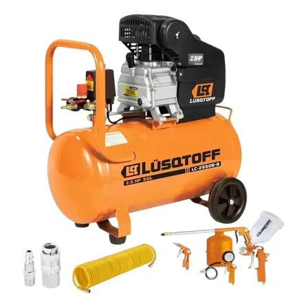 Compresor Maneko 50 litros con kit y manguera 10 m