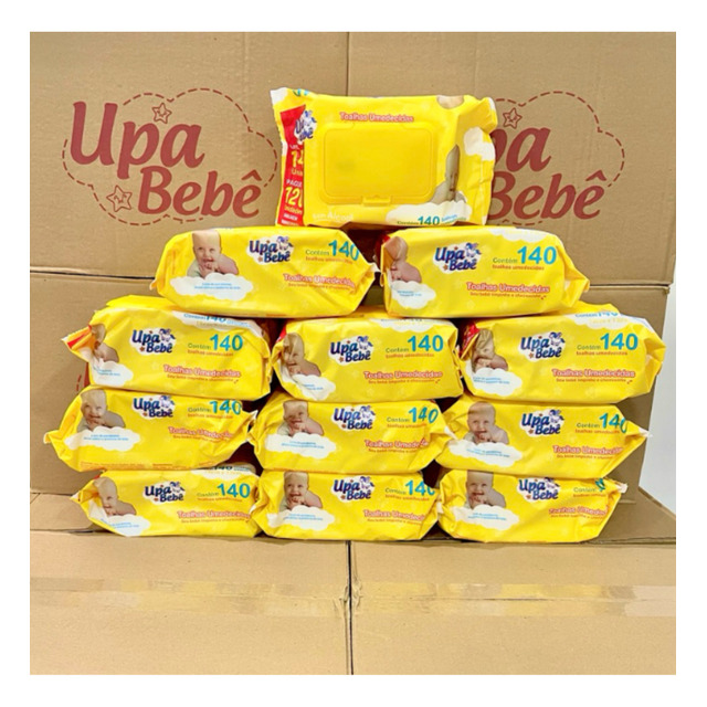 Kit 1680 Toalhas Umedecidas Upa Bebe Caixa 12 Pacotes 140 Kit 1680 Toalhas Umedecidas Upa Bebe Caixa 12 Pacotes 140