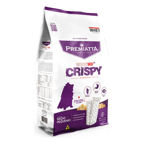 Ração Premiatta Whey Hd crispy cães adultos raças pequeno 3kg