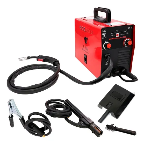 Máquina de solda inverter USK MIG-MMA-TIGLift-200 vermelha e preta 50Hz/60Hz 220V