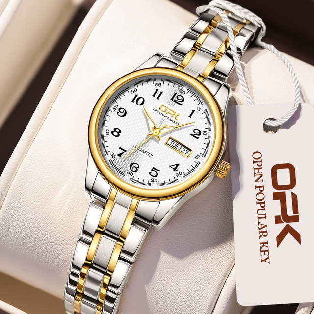 Opk Relógio Feminino A Prova D'água Quartzo 8110