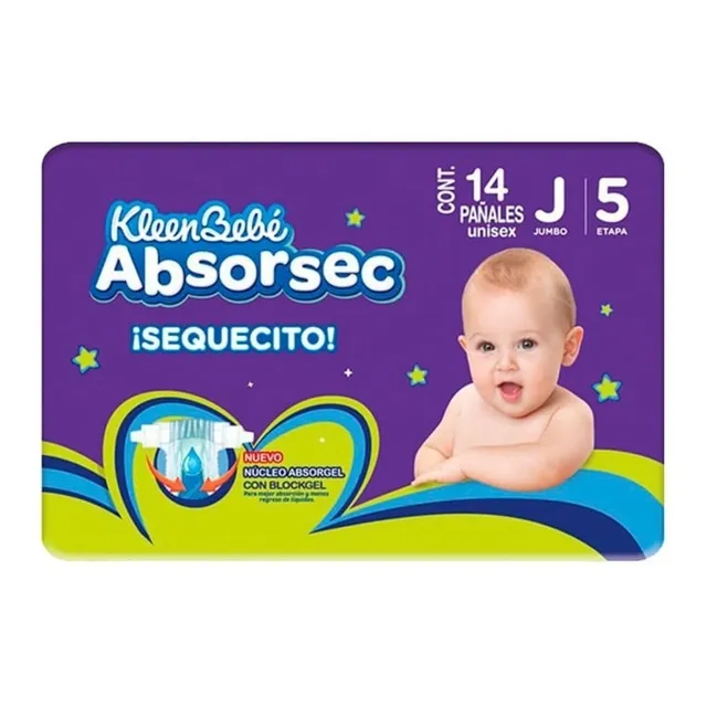 Pañal Kleen Bebé Absorsec Jumbo 84pz