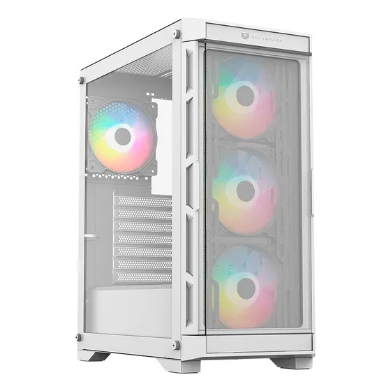 Gabinete Gamer Balam Media Torre Atx Carbono Twin Mate 5000 Color Blanco
