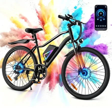 Bicicleta Elétrica Xroymexroy EB3 26" 750W com Bateria 36V, Autonomia 40km, Suspensão Dianteira, Shimano 7 Marchas e APP
