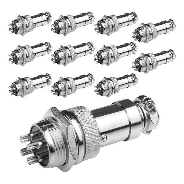 Conector Circular Aviador Gx16 Pines 16mm Macho Y Hembra Cnc