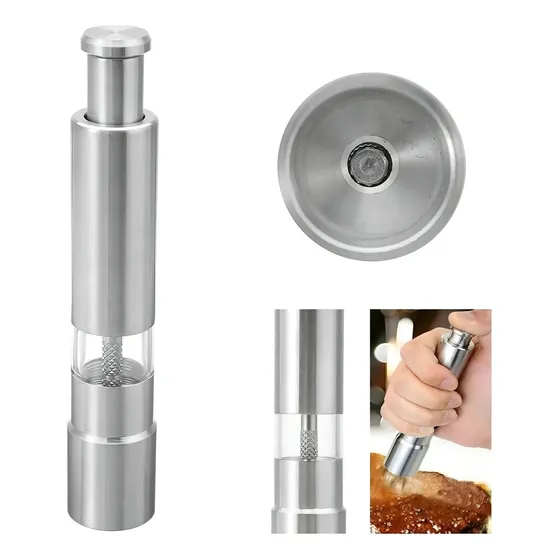 Pimentero Molinillo Acero Inoxidable Pimienta Piston Manual