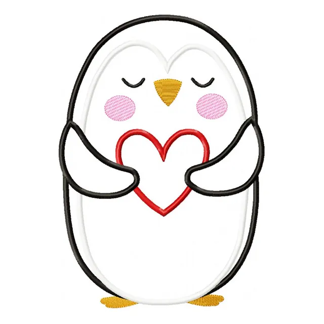 Matriz Para Bordado Pinguino Sosteniendo Un Corazon  2278 2278 2278