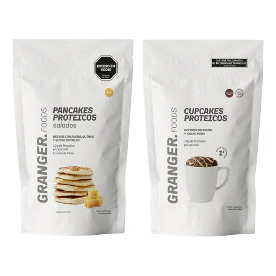 Granger Proteicos Pancakes Queso + Cupcakes Chocolate