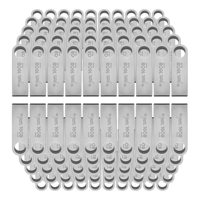 Kit 100 Memoria Usb 2.0 16gb Metal Granel Mayoreo Color Gris Metalicas