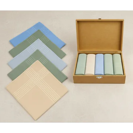 Lenços Tecido Masculino 39x39cm Liso Presente Pai + Cx Luxo